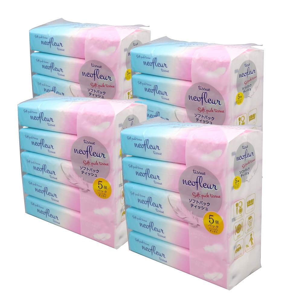 Amazon.co.jp: ソフトパックティッシュ 5個パック×4(計20個) パルプ100